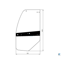 Obrázek produktu Komatsu WA65-5 WA70-5 WA80-5 WA90-5 WA100M-5 dveřní levé sklo
