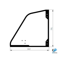 Obrázek produktu Merlo P25.6 P28.8 P32.6 P34.10 P34.7 P36.10 P36.7 P37.12 dveřní horní sklo