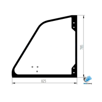 Obrázek produktu Merlo P25.6 P28.8 P32.6 P34.10 P34.7 P36.10 P36.7 P37.12 dveřní horní sklo